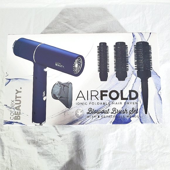 AIRFOLD Ionic Foldable Hai Dryer / Blowout Brush Set with 3 Detachable Heads - Picture 1 of 5